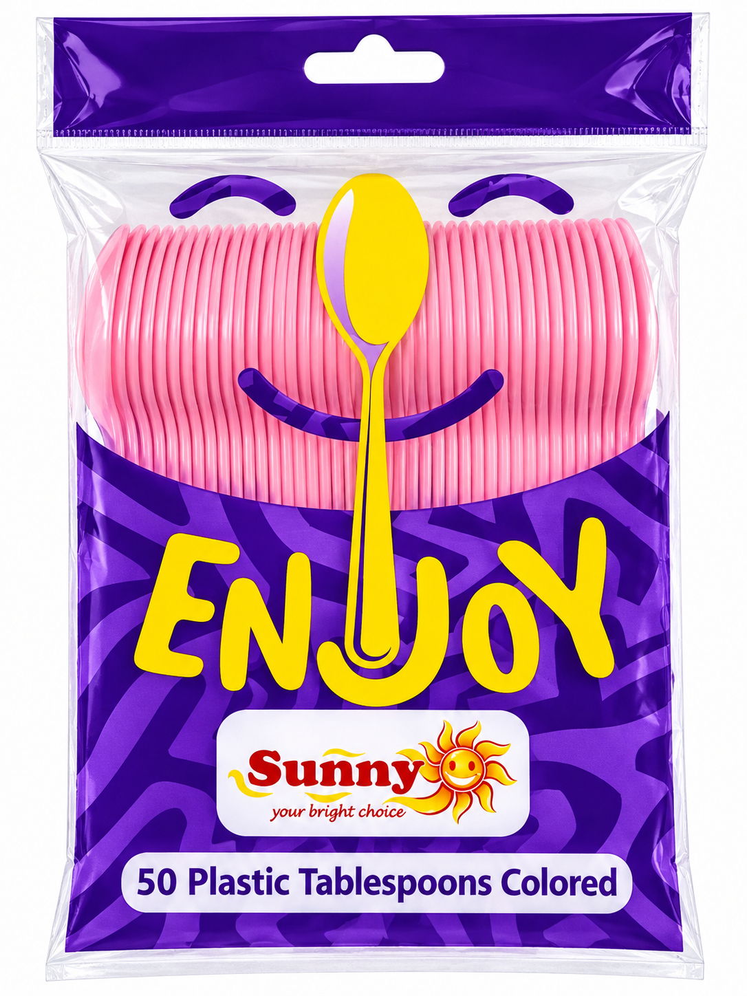 Sunny Enjoy Low Duty Coloured Plastic Table Spoons
