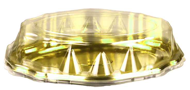 Sunny Golden Oval Cake Container with Lid : Pack of 4